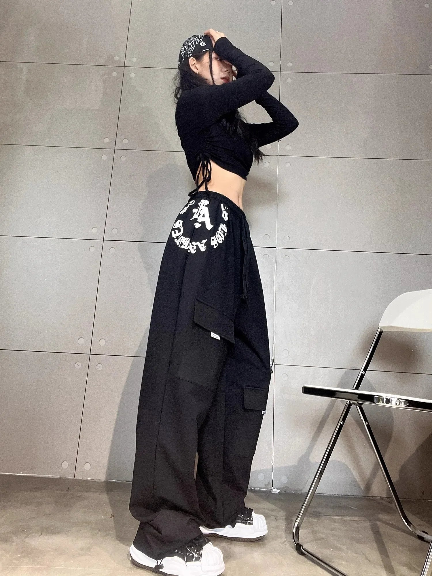 Black Ripped Loose Hip Hop Jeans