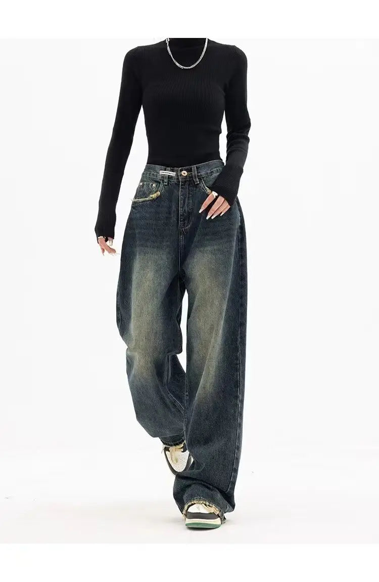 Retro Cool High Waist Wide Leg Jeans