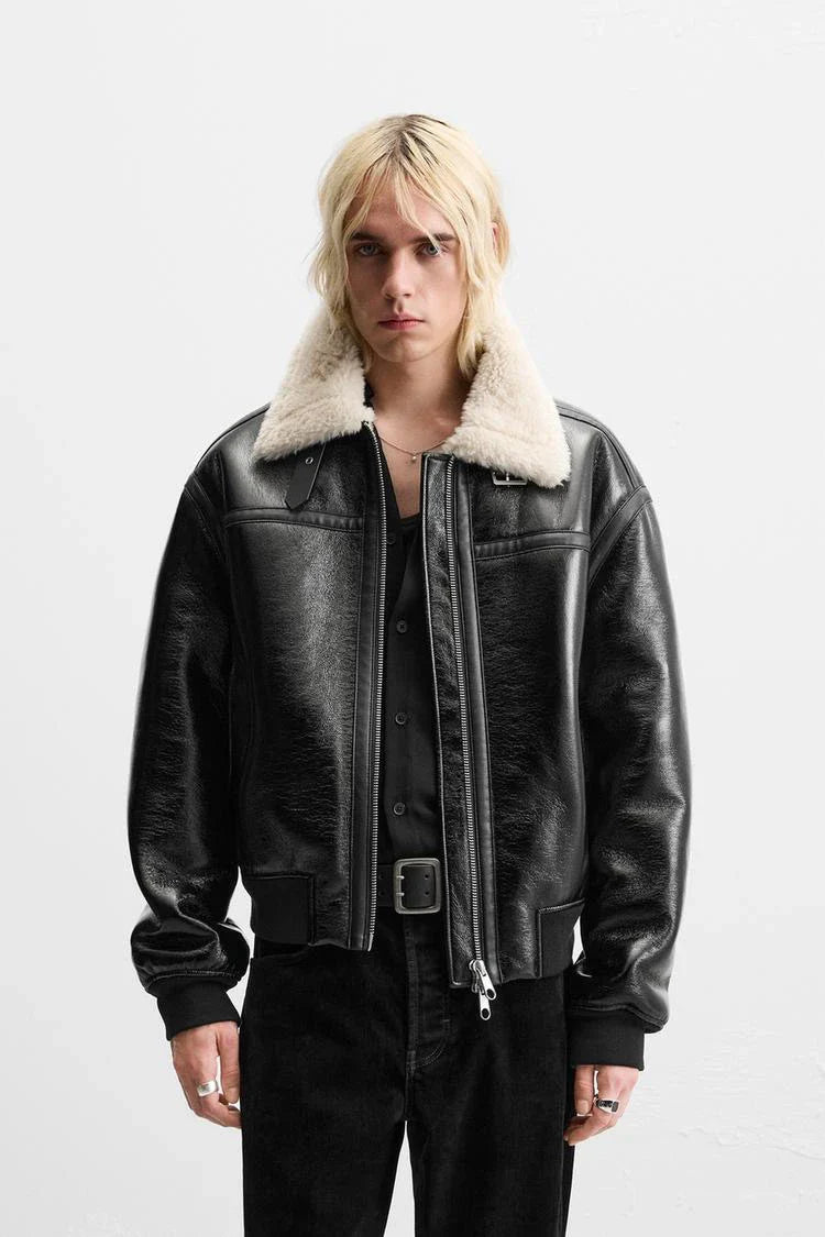 Flattering Thickened Imitation Fur Leather Jacket