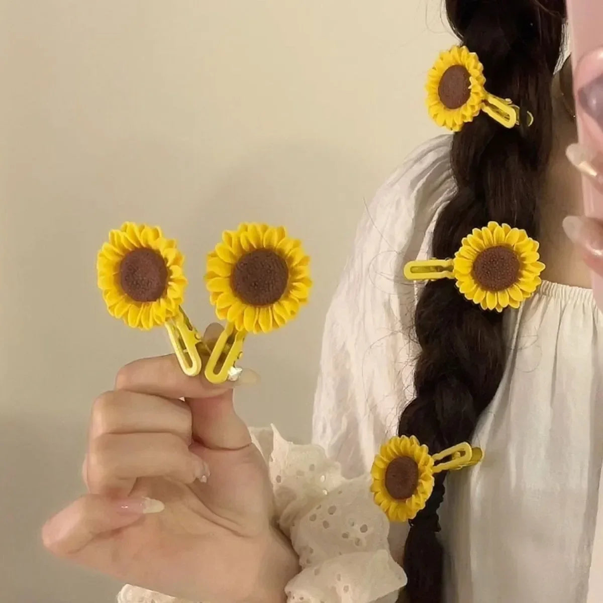Sunflower Daisy Hair Clips