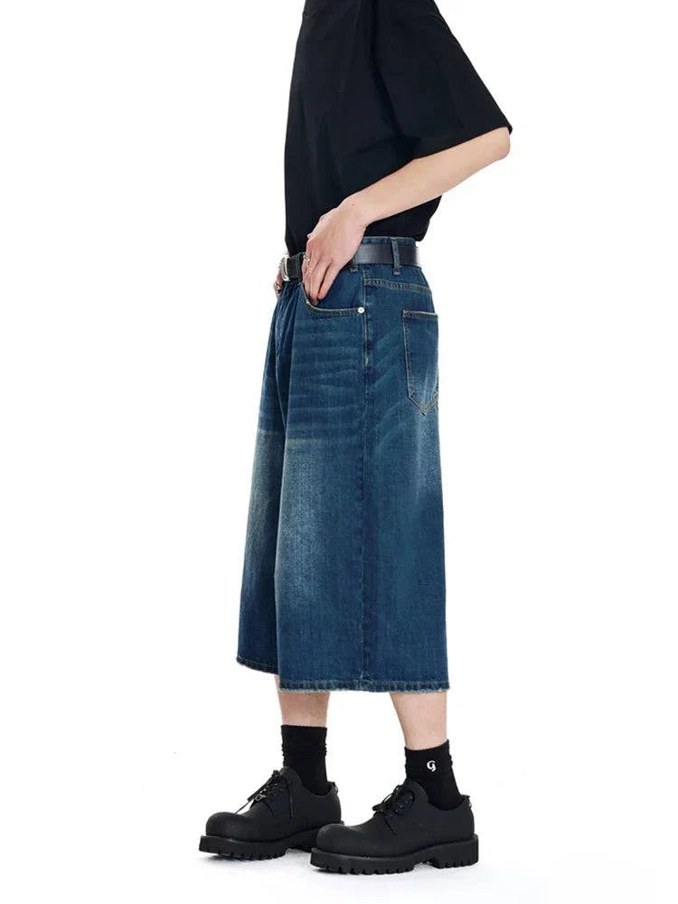 Pantalones cortos vaqueros vintage de pierna ancha
