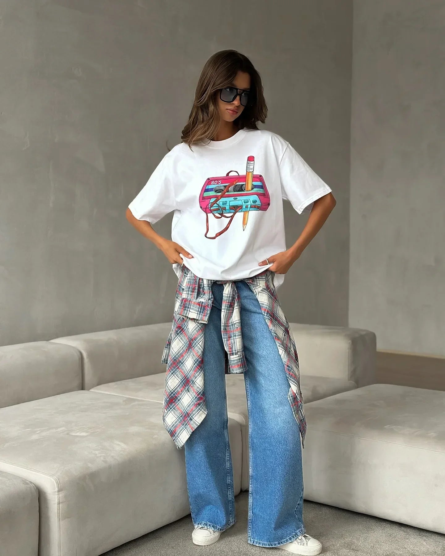 Vintage Hip Hop Printed Cotton T-Shirt