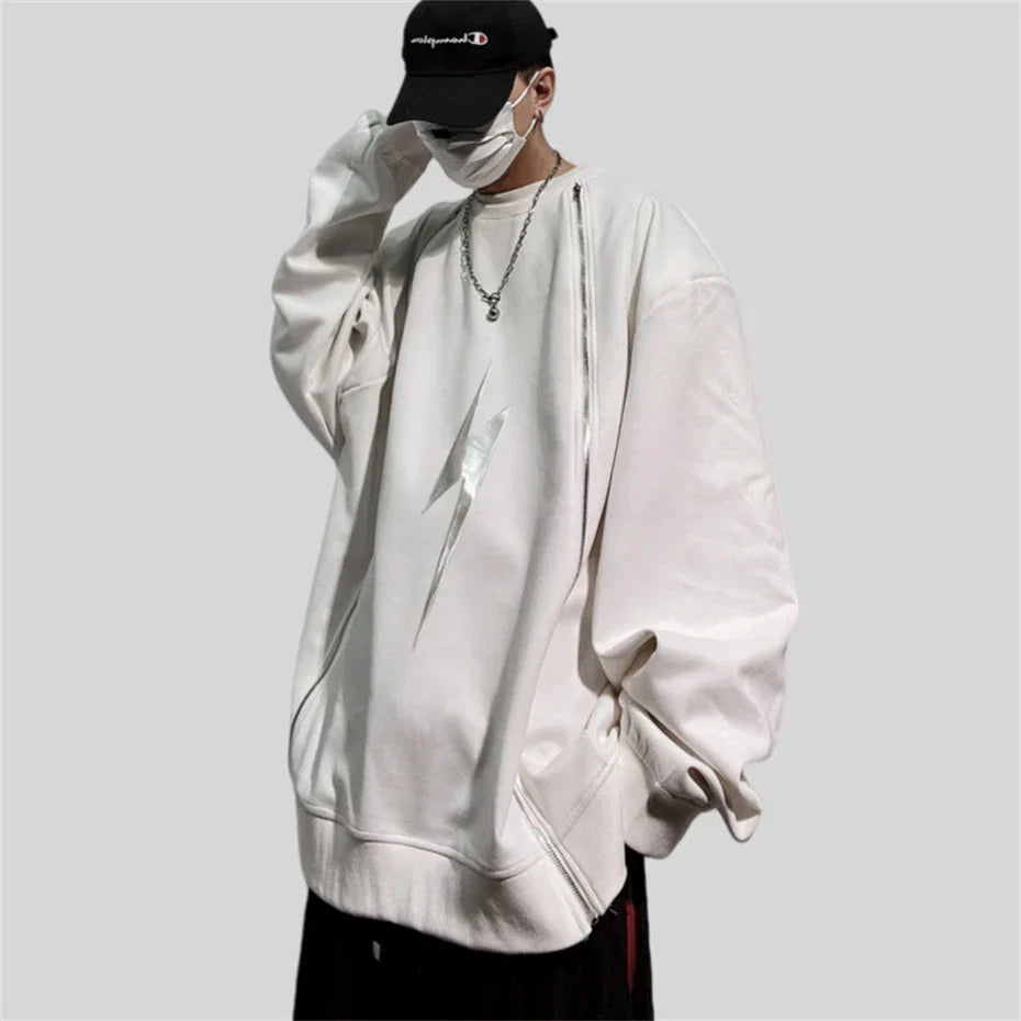 Vintage Reflective Oversize Hip Hop Sweatshirt