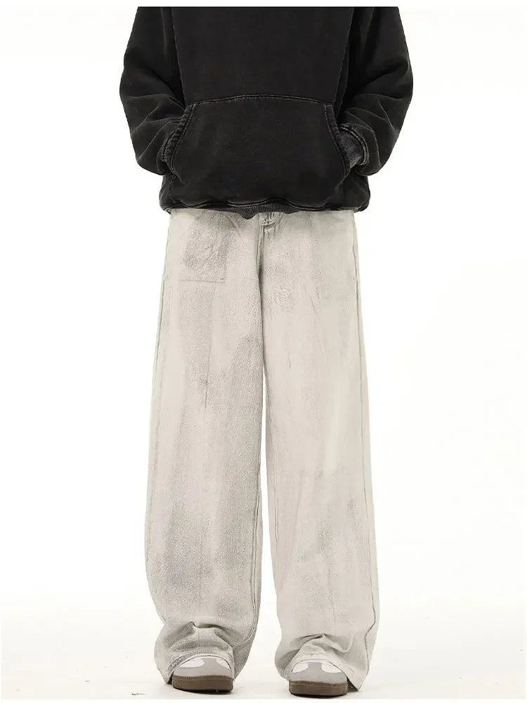 Retro Distressed Loose Droopy Jeans