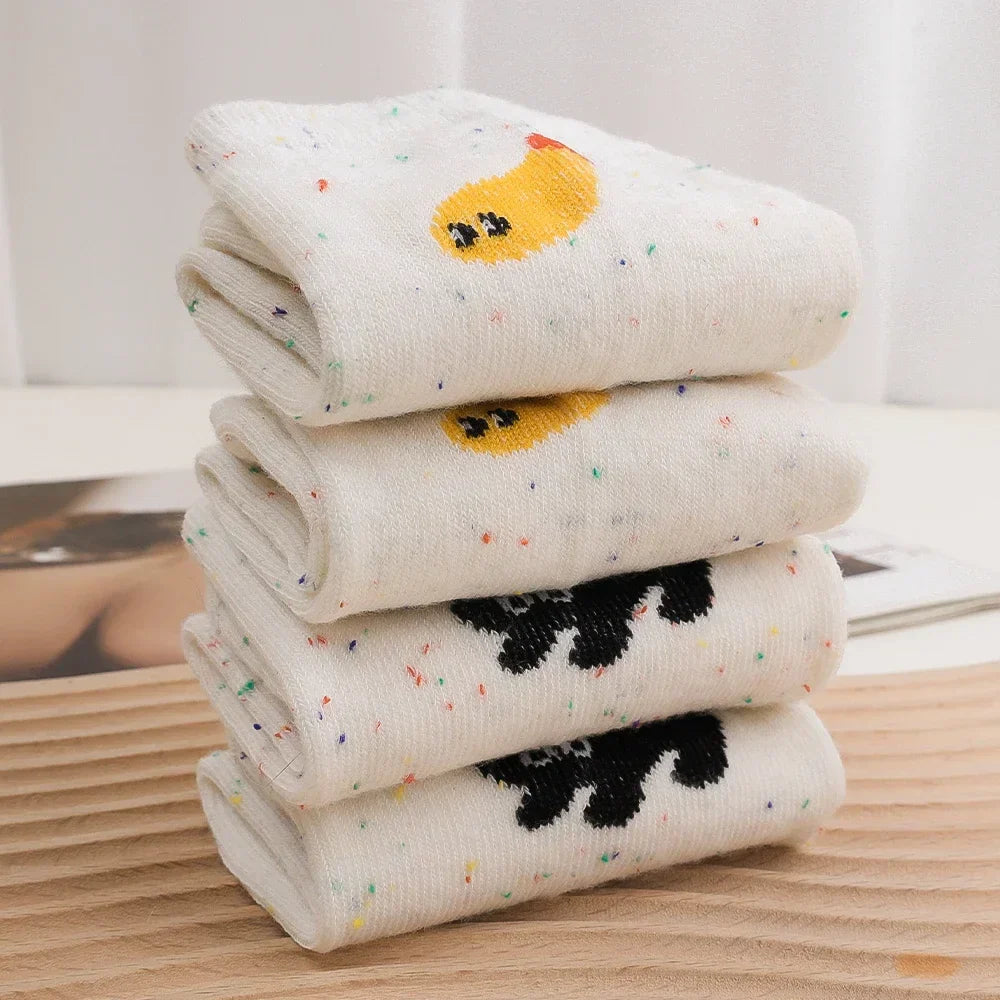 School Socks Thermal Cute Cartoon Cat Fish