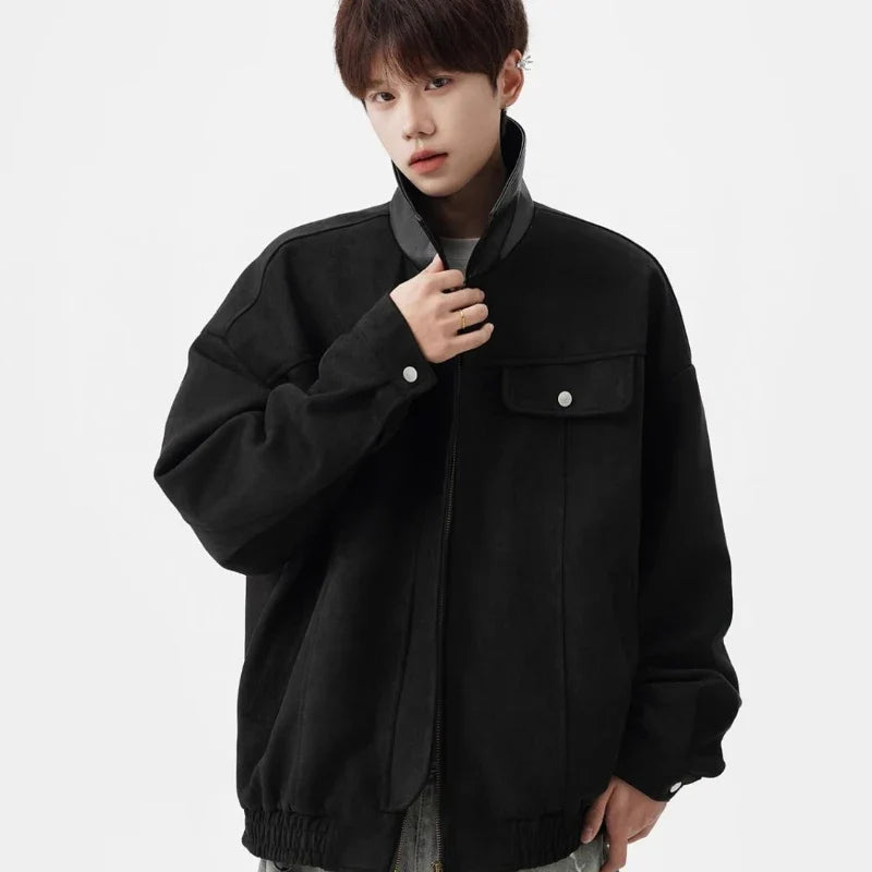 Veste à revers en tissu cinétique à blocs de couleurs