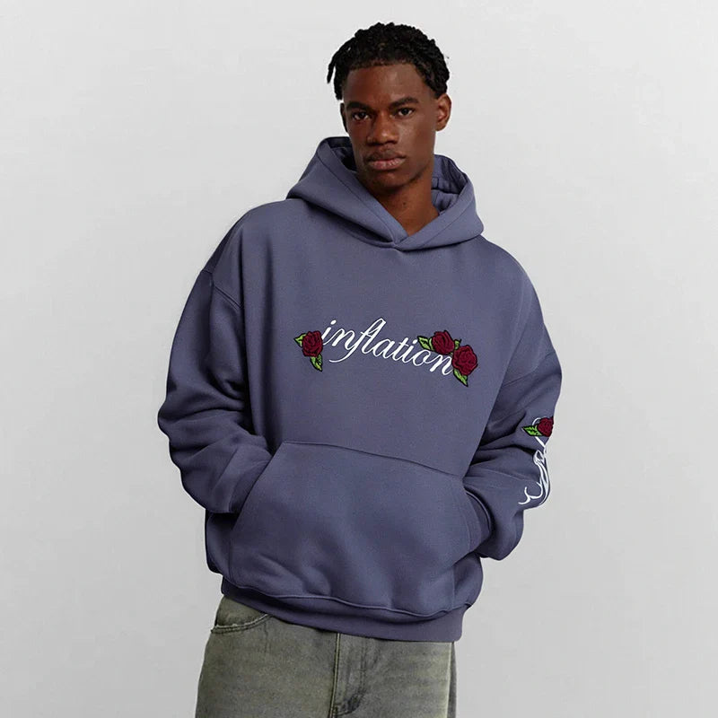 Vintage Washed Boxy Embroidered Hoodie
