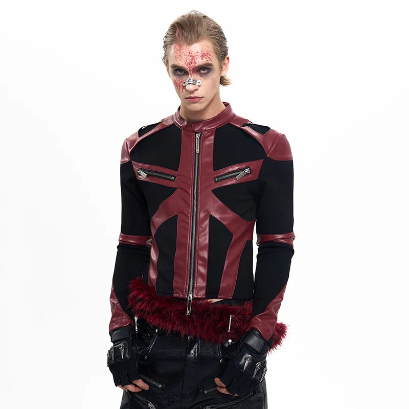 Trendsetter Slim Fit Patchwork Leather Jacket