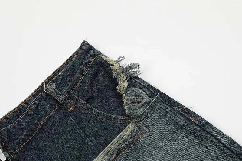 Jorts vintage à franges étoilées