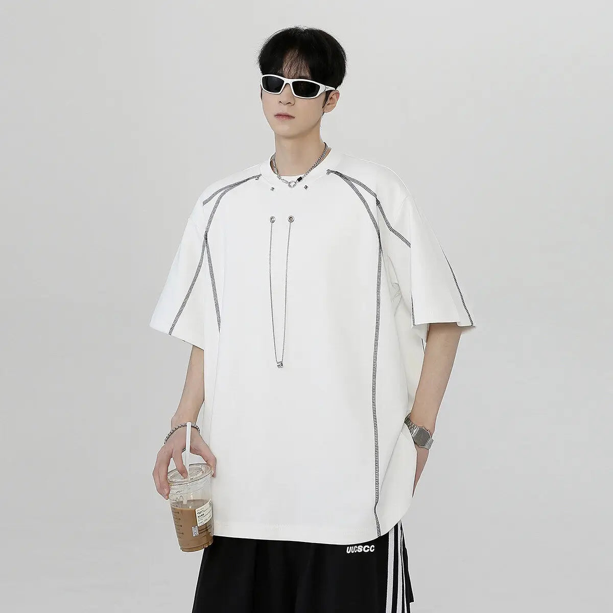 Streetwear Breathable American Black Short Sleeve T-Shirt