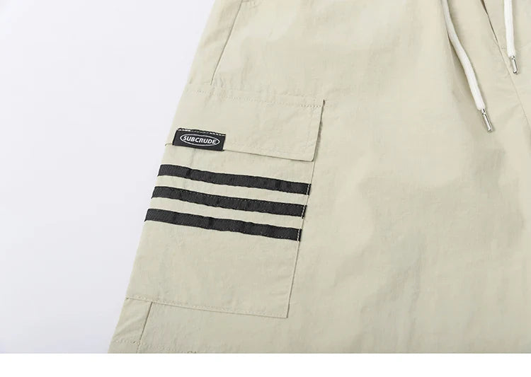 Pantaloncini cargo vintage con bordo a vista