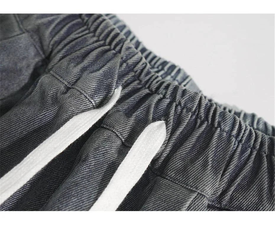 Retro Camouflage Splicing Denim Jorts