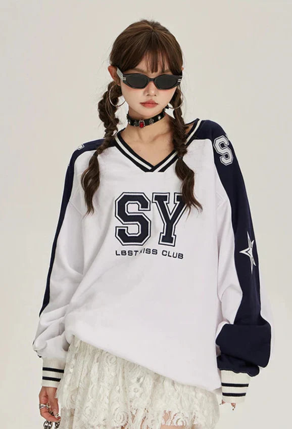 Vintage Cozy American Letter Print Sweatshirt