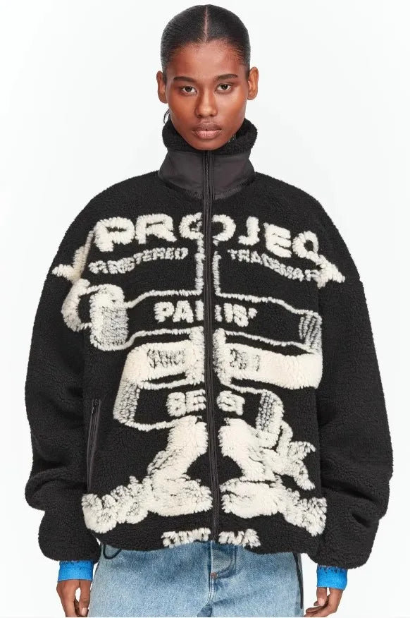 Streetwear Cozy High Collar Fleece Wool Jacket