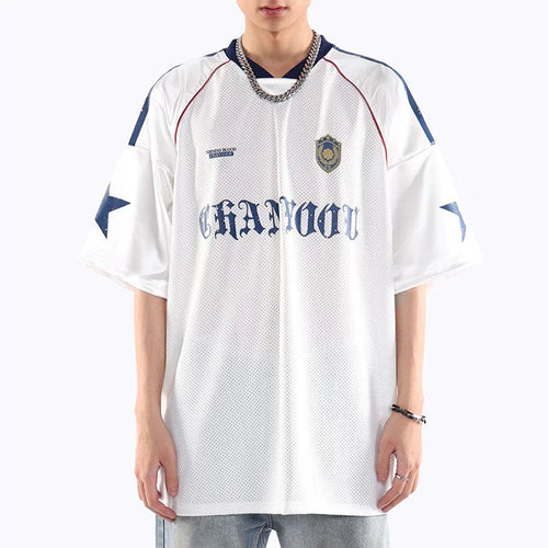 Camiseta Esportiva Retrô Casual e Respirável - Preto / XXXL