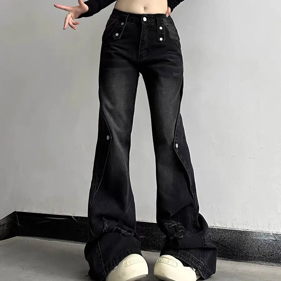 Jean large taille haute cool