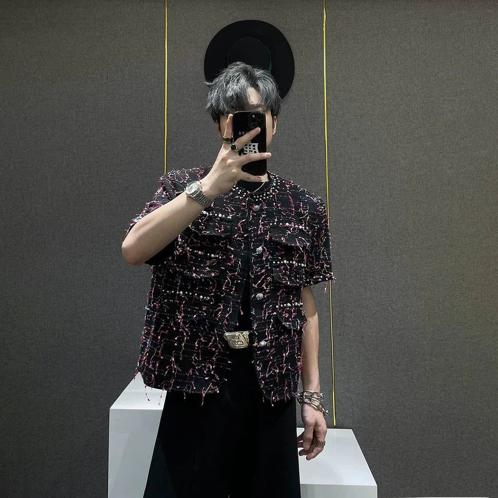 Men Vintage Inspired Beads Tassel Jacket