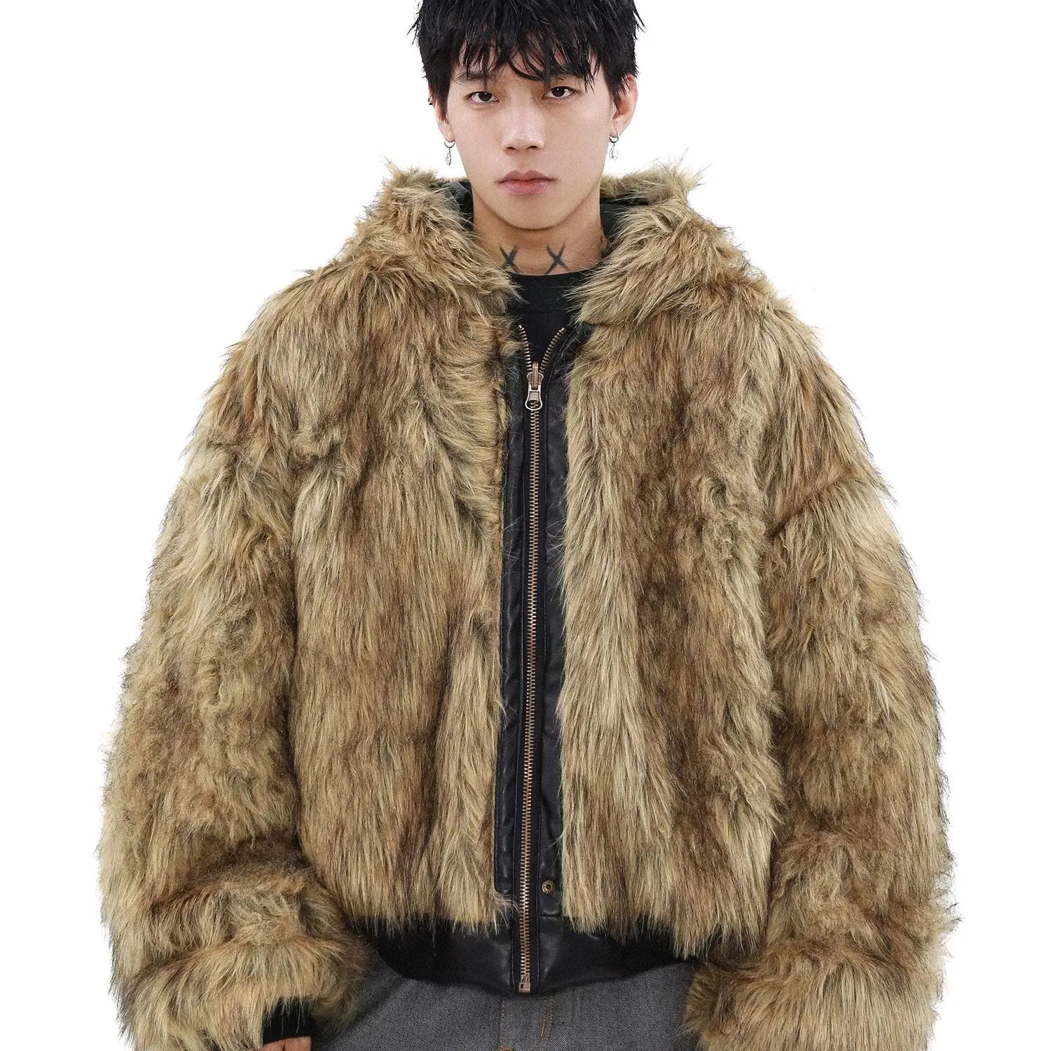 Reversible Luxury Double Face Faux Fur Hooded Jacket