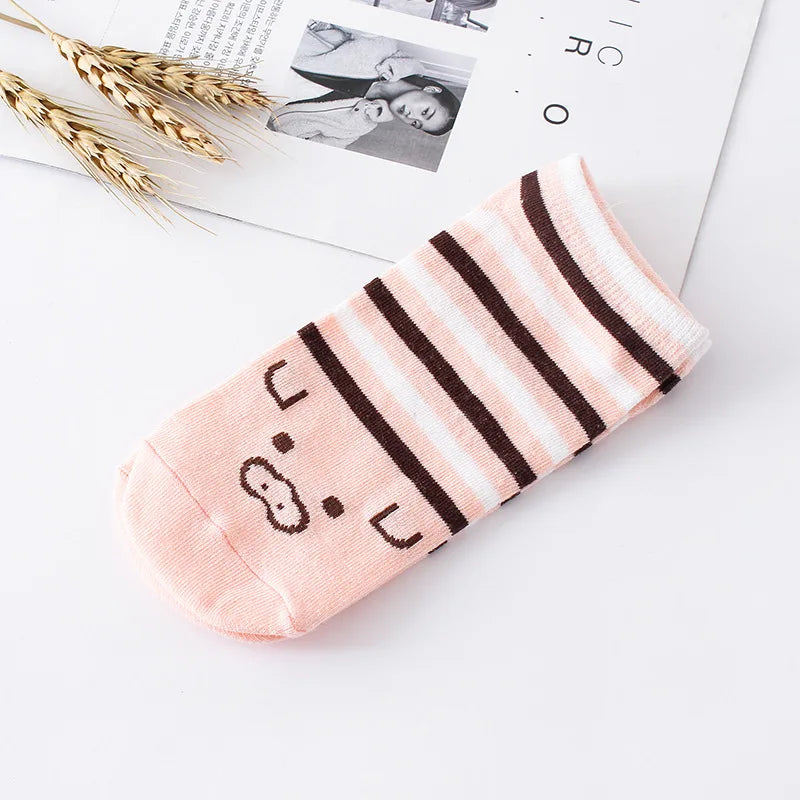 Cute Animal Print Womens Ankle School Socks