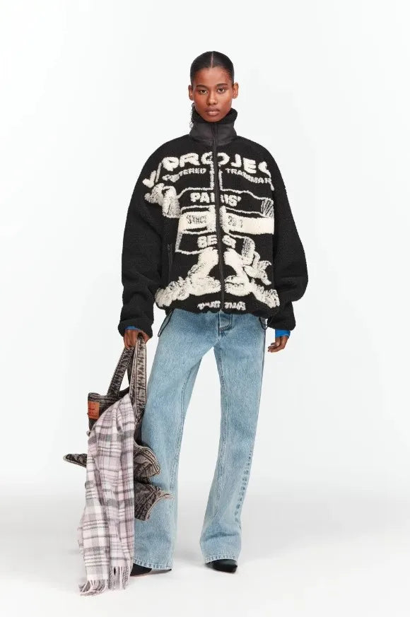Streetwear Cozy High Collar Fleece Wool Jacket