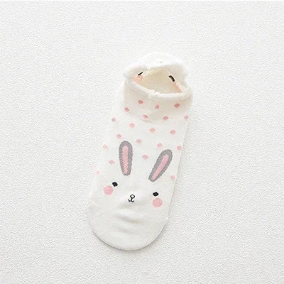 Cute Cartoon Animal Cotton Invisible School Socks
