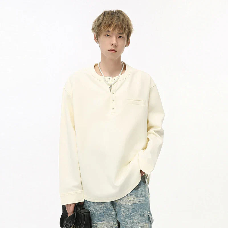 Zipper Neck Pullover Sweatshirt