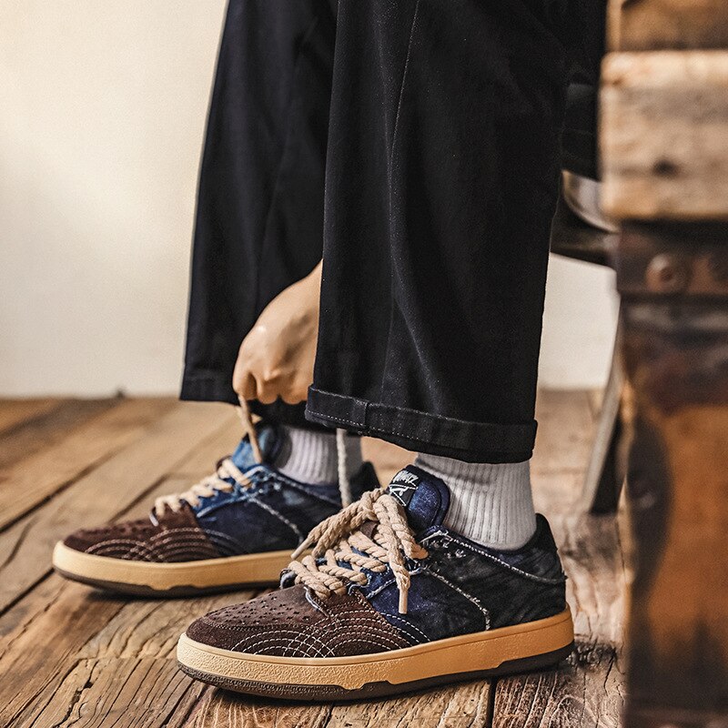 Baskets décontractées en toile et denim