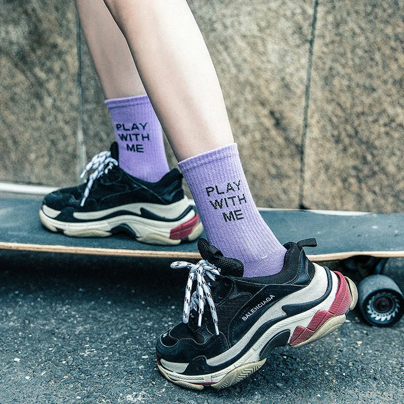 Star Moon Cartoon Letter School Socks