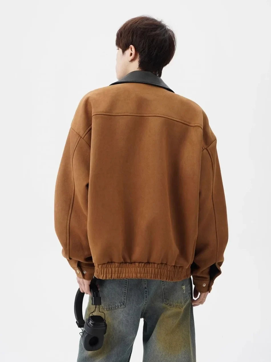 Veste à revers en tissu cinétique à blocs de couleurs