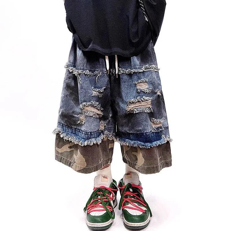 Stylish Personalized Camouflage Denim Jorts