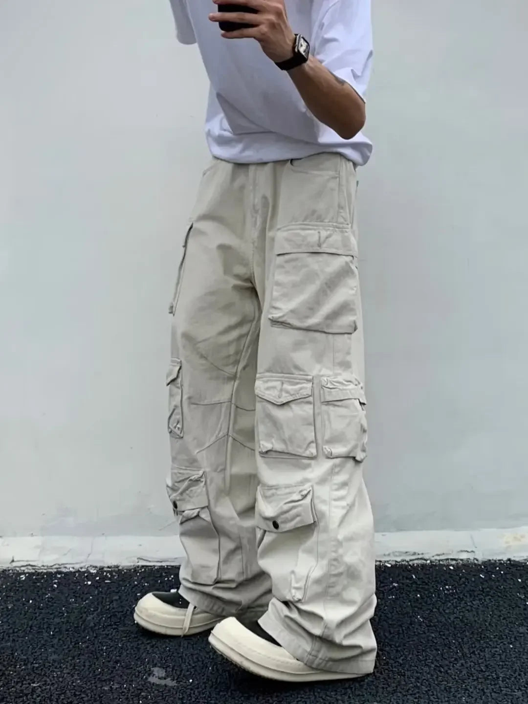 High Street Retro Multi-Pocket Pants