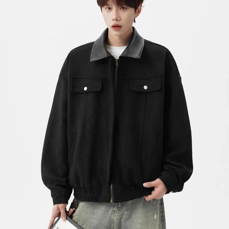 Veste à revers en tissu cinétique à blocs de couleurs