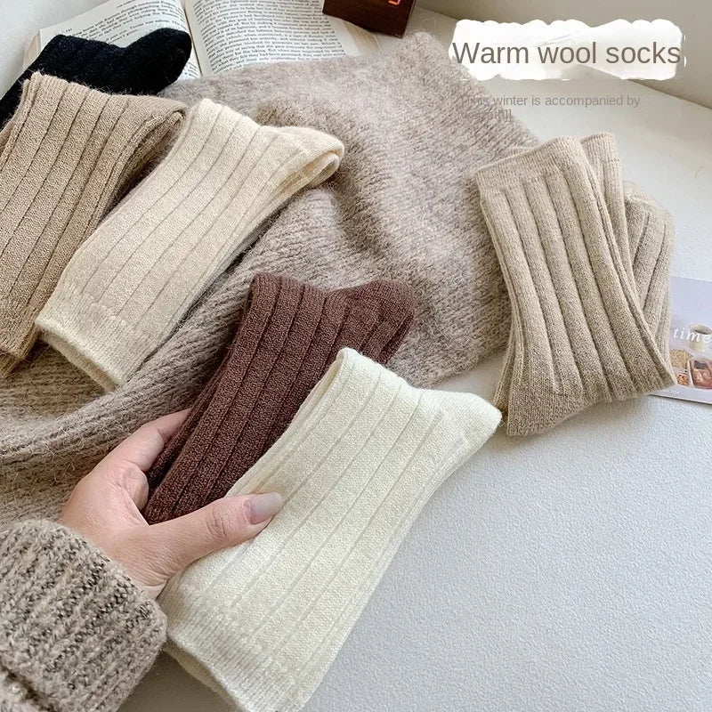Cashmere Wool Solid Color Socks