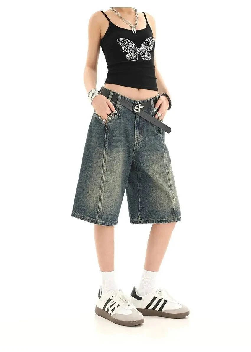 Retro Denim Damen Rostige Jorts