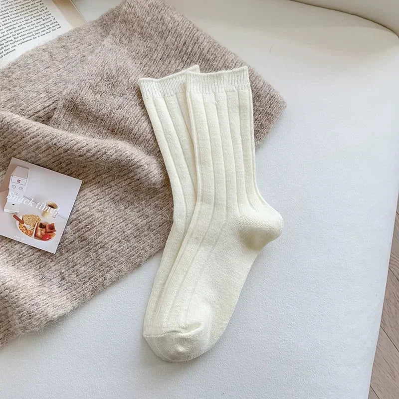 Cashmere Wool Solid Color Socks