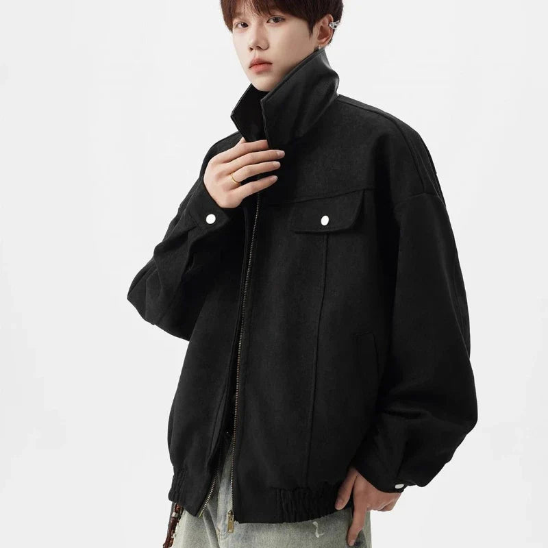 Veste à revers en tissu cinétique à blocs de couleurs