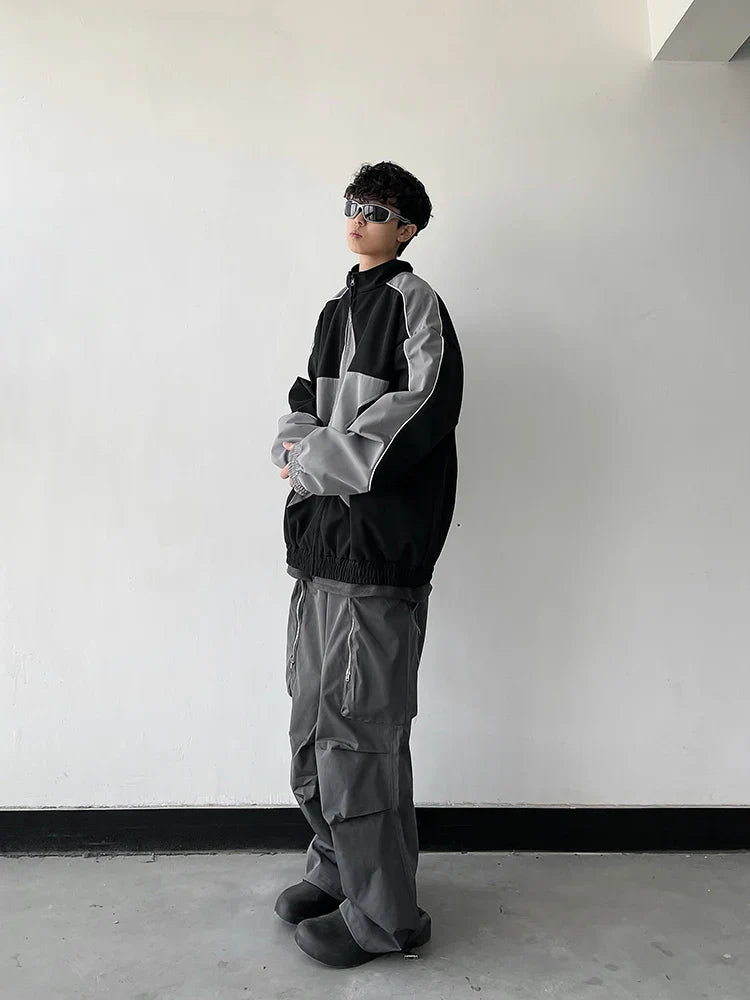 Retro Patchwork Star Varsity Jacket
