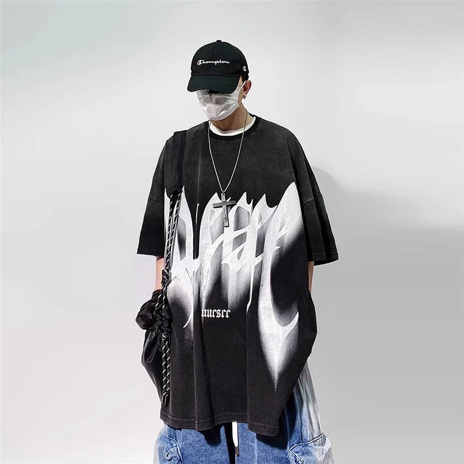 Vintage Streetwear Oversized Punk Print T-Shirt