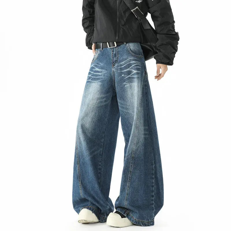 Vintage Patchwork Loose Wide Leg Jeans