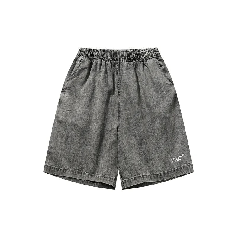Washed Baggy High-waist Shorts