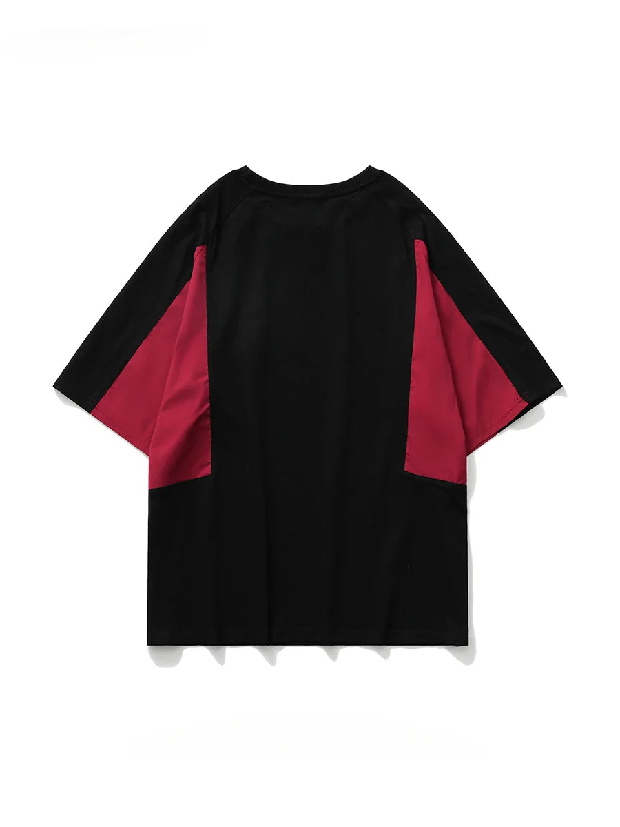 Contrast Letter Printed O-Neck T-Shirt