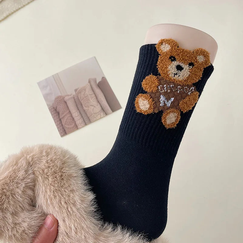 Cozy Bear Cotton School Socks