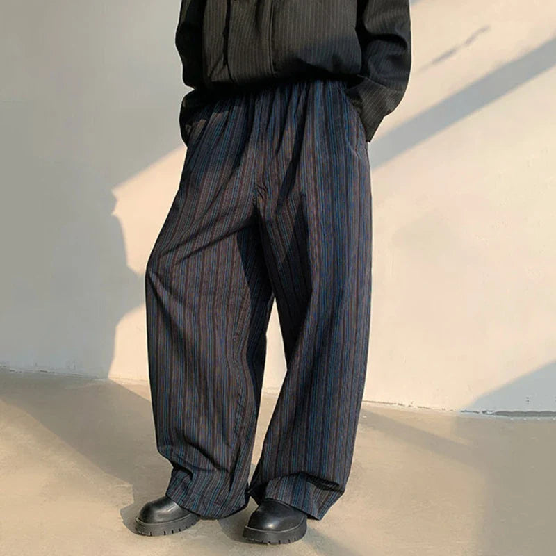 Pantalones anchos de rayas coreanas