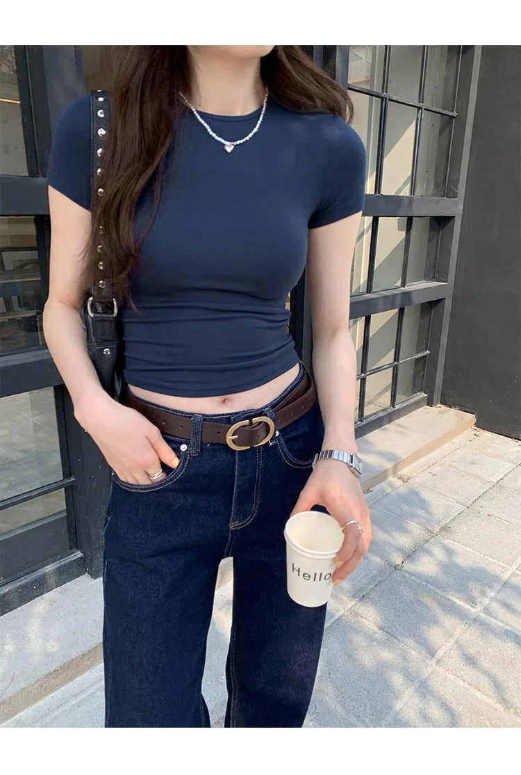 Basic Crewneck Crop Top - MADXMARX