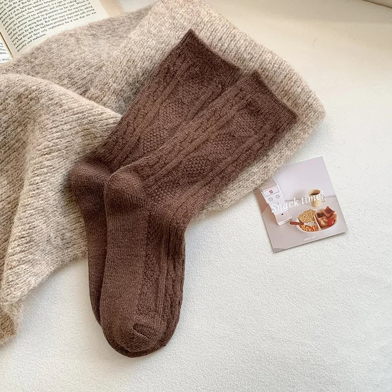 Cashmere Wool Solid Color Socks