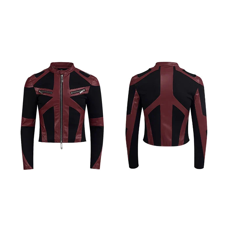 Trendsetter Slim Fit Patchwork Leather Jacket
