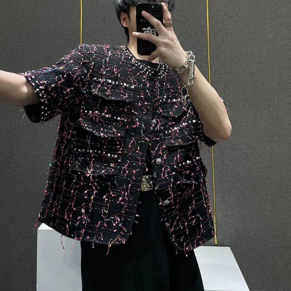Men Vintage Inspired Beads Tassel Jacket