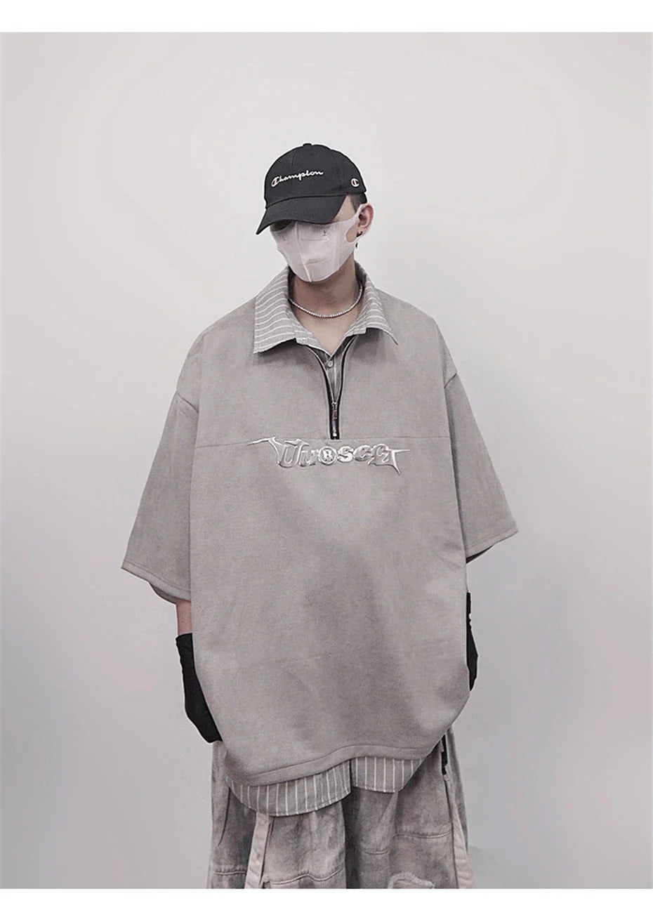 Punk Vintage Oversized Polo T-Shirt