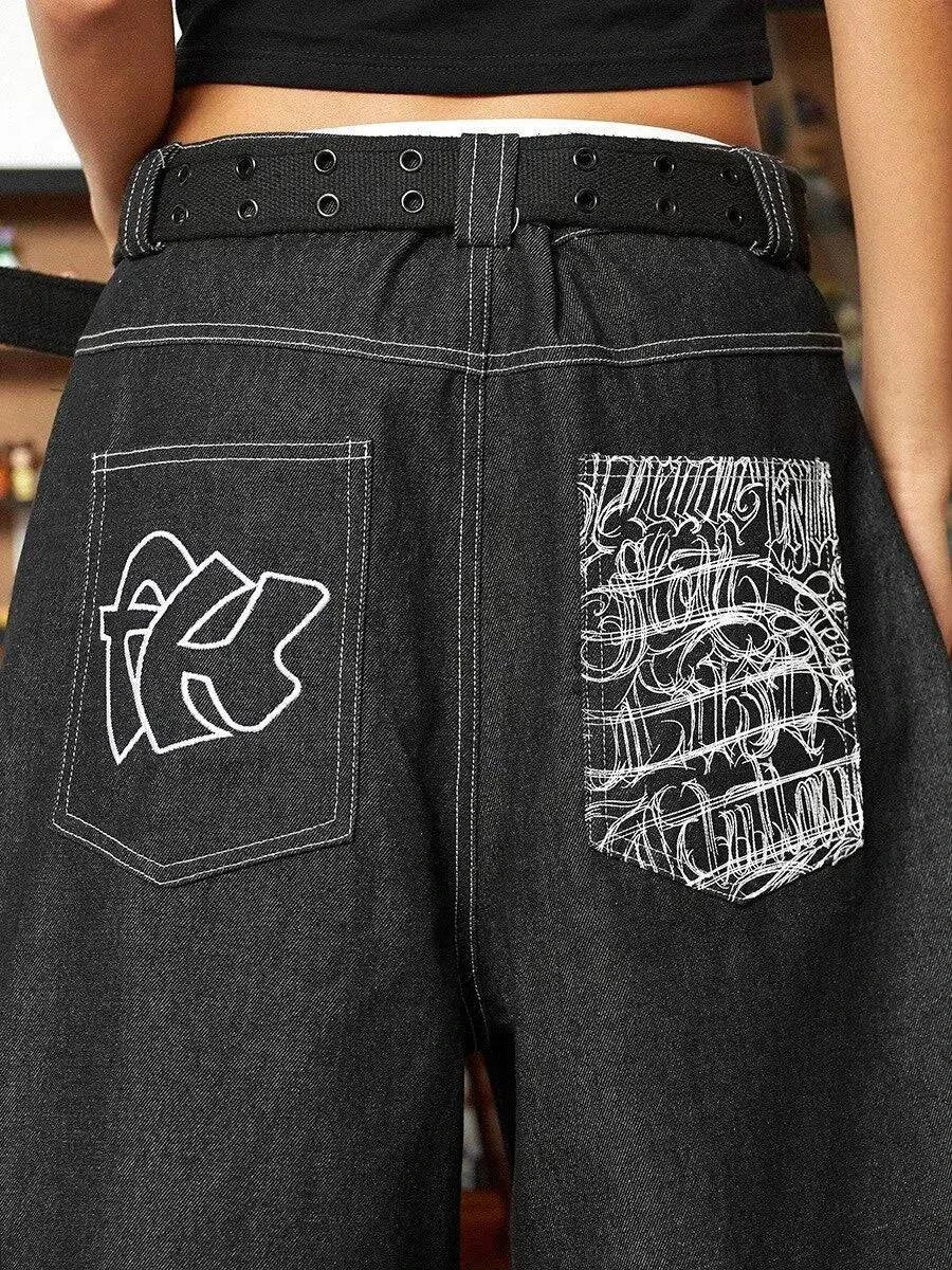 Y2K Übergroße Cargo-Jeansshorts