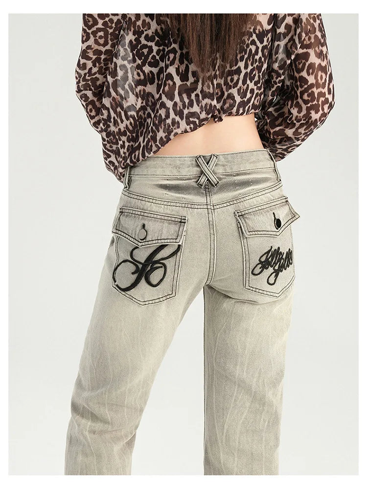Stylish Flare Mid-Waist Stretch Jeans